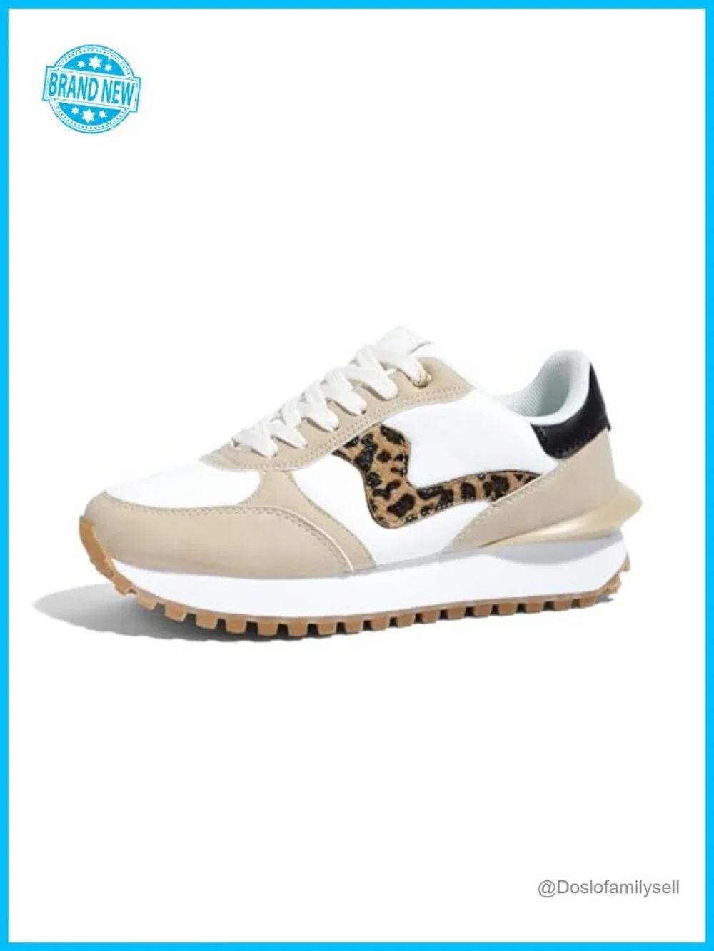 LUCKY STEP Women Platform Retro Walking Sneakers Faux Leather Memory Foam